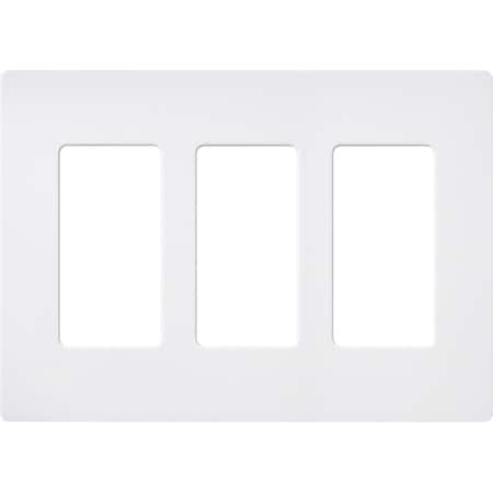 Designer Wall Plates, Number of Gangs: 3 Satin Finish, Snow MPN:SC-3-SW