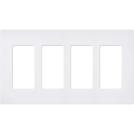 Designer Wall Plates, Number of Gangs: 4 Satin Finish, Snow MPN:SC-4-SW
