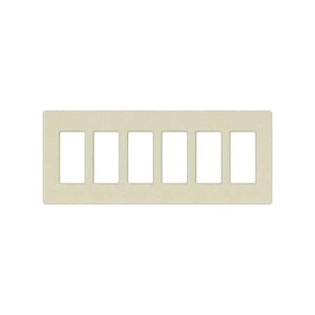 Designer Wall Plates, Number of Gangs: 6 Satin Finish, Biscuit MPN:SC-6-BI