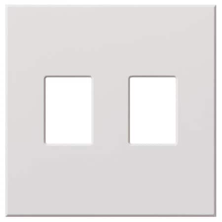 Architectural Wall Plates, Number of Gangs: 2 Plastic, Matte Finish, White MPN:VWP-2-WH