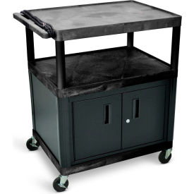 Luxor® Security AV Cart with Front Pull-Out Laptop Shelf LP34CLE-B
