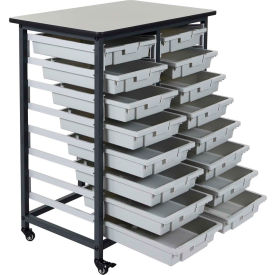Luxor Mobile Bin Cart with Sixteen 3