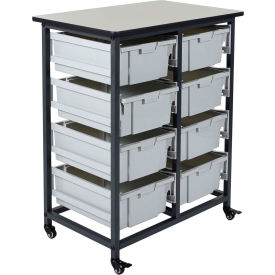Luxor Mobile Bin Cart with Eight 6