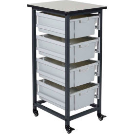 Luxor Mobile Bin Cart with Four 6