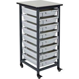 Luxor Mobile Bin Cart with Eight 3