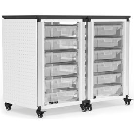 Luxor Modular Classroom Storage Cart 2 Side by Side Modules 12 Small Bins 18