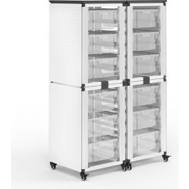 Luxor Modular Classroom Storage Cart 4 Stacked Modules 12 Large Bins 18