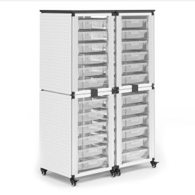 Luxor Modular Classroom Storage Cart 4 Stacked Modules 24 Small Bins 18