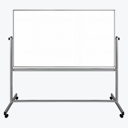 72 in x 40 in Mobile Magnetic Combination Ghost Grid/Whiteboard MPN:MB7240LB