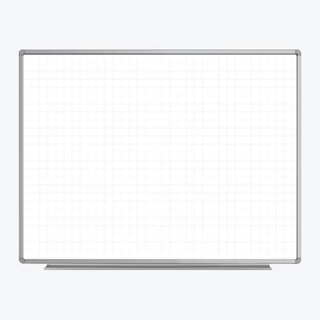 Wall-Mounted Magnetic Ghost Grid Whiteboard - 48 in x 36 in MPN:WB4836LB