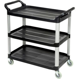 Luxor® Service Cart Aluminum Posts 3 Shelf 40-1/2