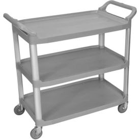 Luxor® SC13G Gray 3-Shelf Plastic Serving Utility Cart 300 Lb. Capacity SC13G