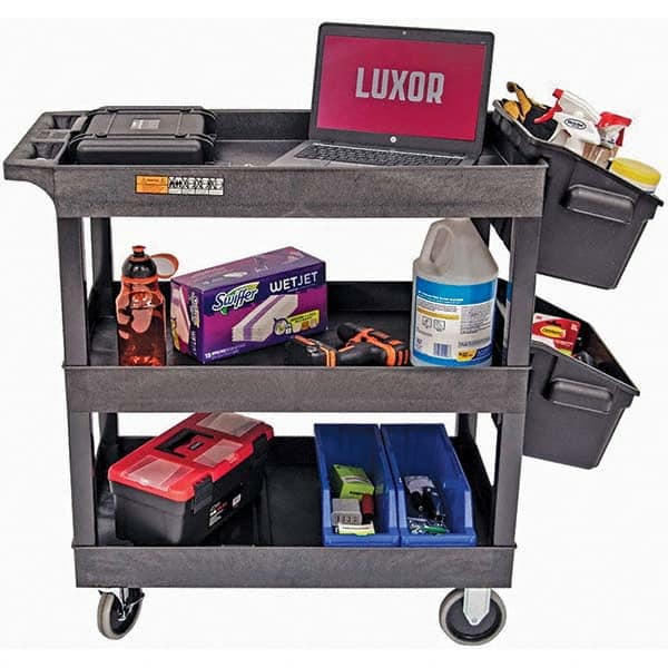 Utility Cart: Polyethylene, Black MPN:EC111-B-OUTRIG