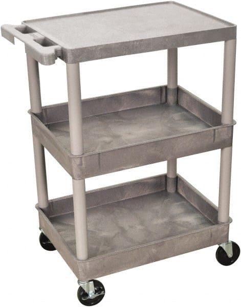Shelf Utility Cart: Plastic, Gray MPN:STC211-G