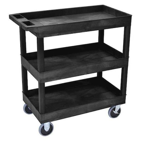 Tub Shelf Cart, High Density Polyethylene (Shelf)/Polyvinyl Chloride (Leg), 500 lb Load Capacity MPN:EC111HD-B