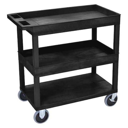 High Capacity, (2) Tubs, 1 Flat Shelf Cart, 500 lb. Load Capacity, 3 Shelves, 35-1/4