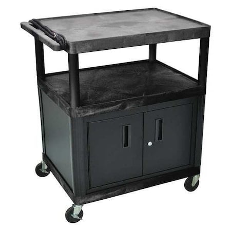 Shelf Cart, Molded Plastic (Shelf), 20 ga. Steel (Cabinet), 400 lb. Load Capacity, 3 Shelves, 32