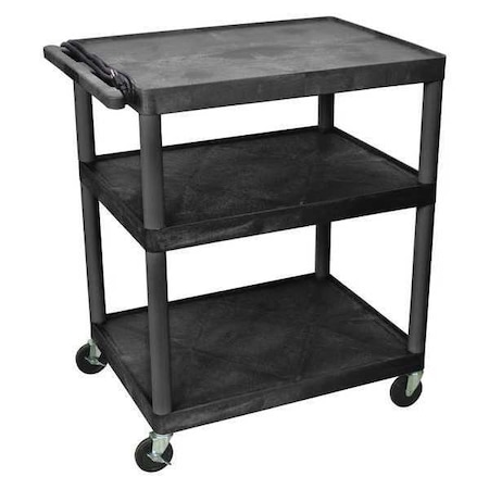 Shelf Cart, Molded Plastic (Shelf), 400 lb Load Capacity, 3 Shelves MPN:LP40E-B