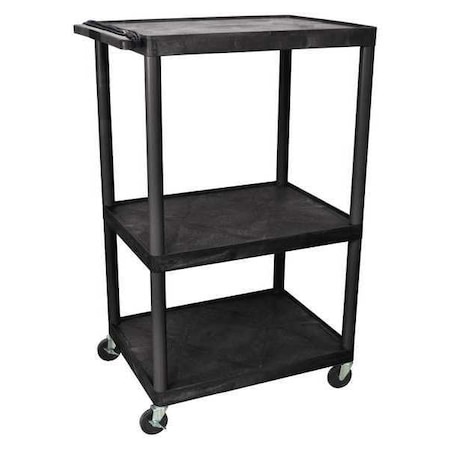 Shelf Cart, Molded Plastic (Shelf), 3 Shelves MPN:LP54E-B