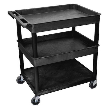 Tub Cart, (3) Shelves, L, High Density Polyethylene (Shelf), Polyvinyl Chloride (Leg), 3 Shelves MPN:TC112-B