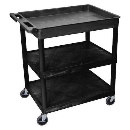 Tub Cart, (3) Shelves, L, High Density Polyethylene (Shelf), Polyvinyl Chloride (Leg), 3 Shelves MPN:TC122-B