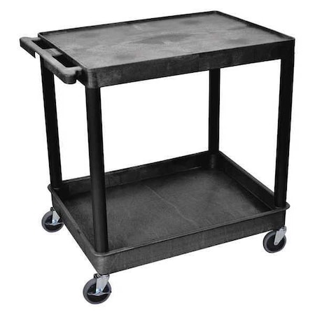 Tub Cart, (2) Shelves, L, High Density Polyethylene (Shelf), Polyvinyl Chloride (Leg), 2 Shelves MPN:TC21-B