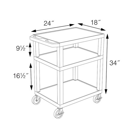 Tuffy Utility Cart - Three Shelves - Blue MPN:WT34BUS