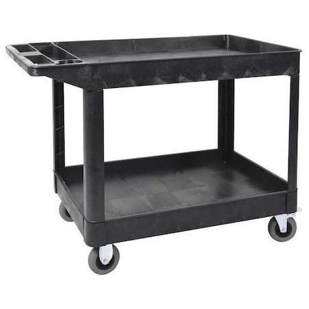 Utility Cart, (2) Shelf, Heavy Duty, SP5, High Density Polyethylene, 500 lb. Load Capacity, 2 Shelves MPN:XLC11SP5-B