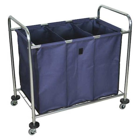 Laundry Cart, Navy Canvas Bag, w/Dividers MPN:HL15