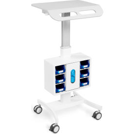 Luxor Mobile Adjustable Height Rolling Medical Laptop Cart with Storage 21