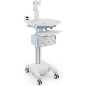 Luxor VitalPower Deluxe Mobile Adjustable Height Medical Laptop Cart 24-1/8