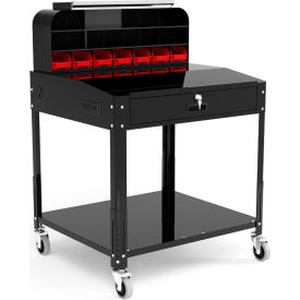 Luxor Shop Desk with Pigeonhole Bin Unit 396 lb. Capacity 34-1/2