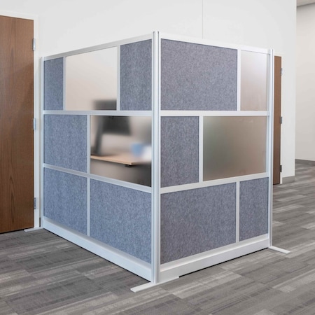Expanse Modular Wall Room Divider System - Silver Frame - 53