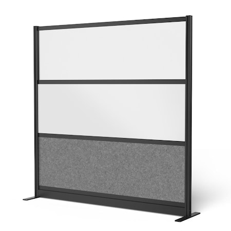 Modular Wall Room Divider System - Black Frame - 70in. x 70in. Starter Wall - Wide Paneling MPN:MW-7070-FWCGWB