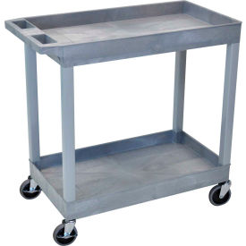 Luxor Plastic Utility Cart w/2 Shelves 400 lb. Capacity 35-1/4