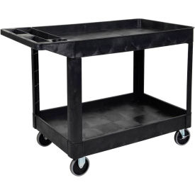 Luxor Heavy Duty Utility Tub Cart Two Shelves w/ Outrigger Utility Cart Bins 24-1/2