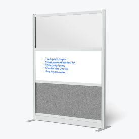 Luxor Modular Wall Room Divider Frosted Window with Whiteboard 53