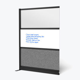 Luxor Modular Wall Room Divider Frosted Acrylic with Whiteboard Wide Panel 53