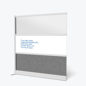 Luxor Modular Wall Room Divider Frosted Acrylic with Whiteboard 70
