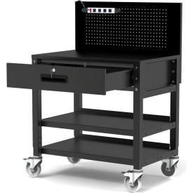 Luxor Mobile Adjustable Height Workstation with Pegboard Panel 40