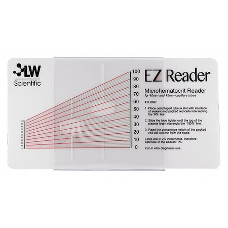 Hematocrit Reader Card, 19cm L MPN:ZCP-EZRD-HEM7