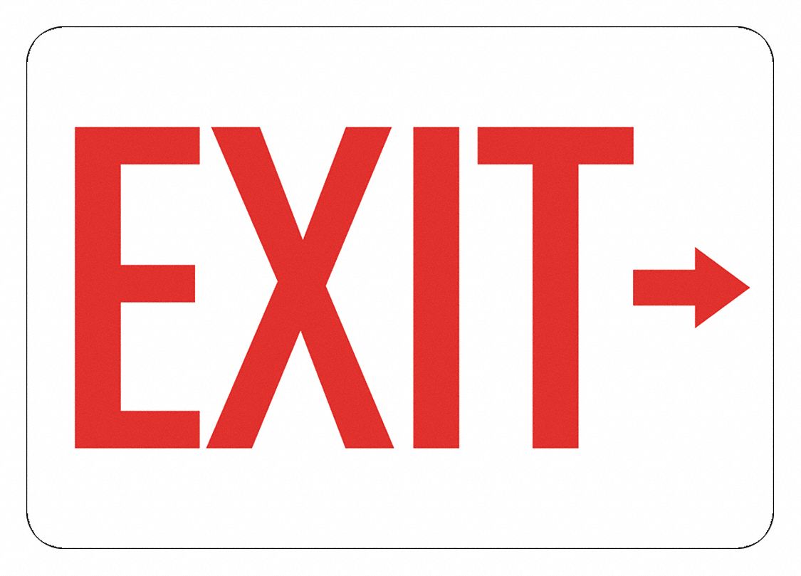 Exit Sign 7 in x 10 in Plastic MPN:LCU1-0005-NP_10x7 Exit Sign 7 in x 10 in Plastic MPN:LCU1-0005-NP_10x7