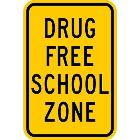 School Zone Sign, 18 in H, 12 in W, Aluminum, Vertical Rectangle, English, DF-019-12HA MPN:DF-019-12HA