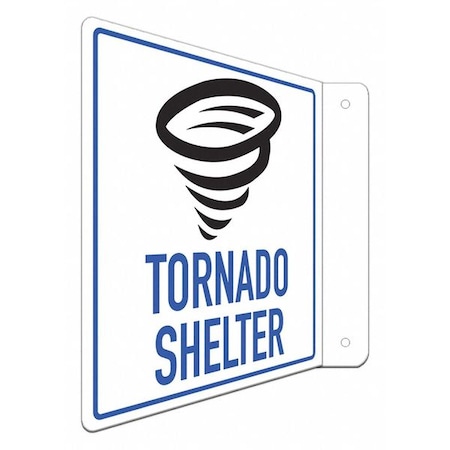 Tornado Shelter (w Sym), 8 in W x 8 in H, L-Shape Projection, Aluminum, LCFL-0011-NA_8x8 MPN:LCFL-0011-NA_8x8
