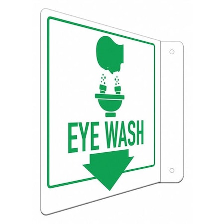Eye Wash, 8 in W x 8 in H, L-Shape Projection, Aluminum, LCFL-0014-RA_8x8 MPN:LCFL-0014-RA_8x8
