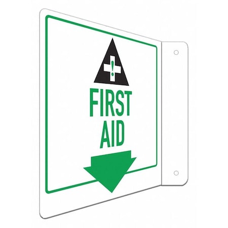 First Aid (w Sym), 8 in W x 8 in H, L-Shape Projection, Aluminum, LCFL-0026-NA_8x8 MPN:LCFL-0026-NA_8x8