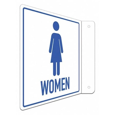 Women (w Sym), 8 in W x 8 in H, L-Shape Projection, Aluminum, LCFL-0041-RA_8x8 MPN:LCFL-0041-RA_8x8