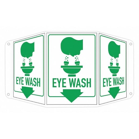 Eye Wash, 17 1/2 in W x 10 in H, Tri-Bend, Aluminum, LCTB-0009-NA_7x10 MPN:LCTB-0009-NA_7x10