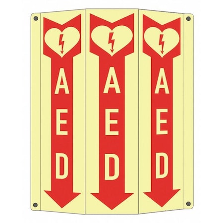AED Automated External Defibrillator, 10 in x 8 1/4 in, Tri-Bend, Aluminum, LCTB-0020-GA_2.67x12 MPN:LCTB-0020-GA_2.67x12