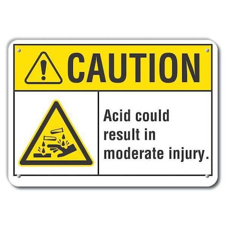 Caution Sign, 7 in H, 10 in W, Plastic, Vertical Rectangle, English, LCU3-0003-NP_10x7 MPN:LCU3-0003-NP_10x7